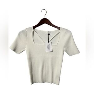 ⚡️Grey Lab Cut-out Short Sleeve Knit Top – Small – NWT